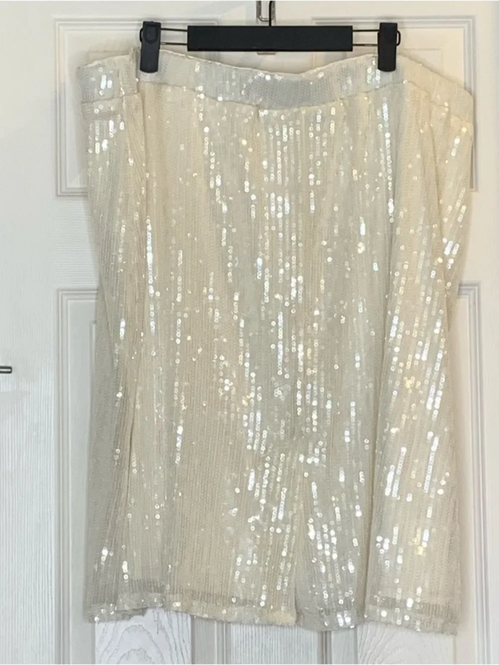 Lane Bryant Sequin Skirt Cream White Size 22/24